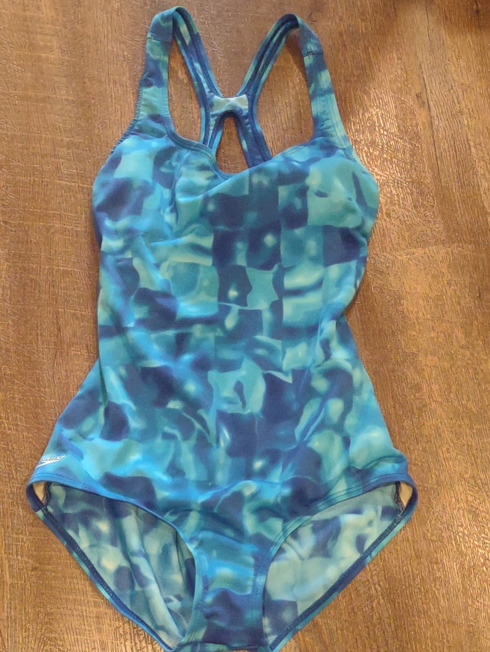 Speedo Women's 10 Blue Tealwater Color One-Piece Swimsuit